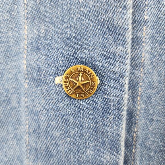 Vintage coat 90s Main Street Blues Oversized Chore Denim Button Down Jacket L - Picture 5 of 8